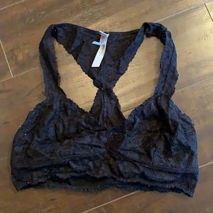 Free People Black Lace Bralette